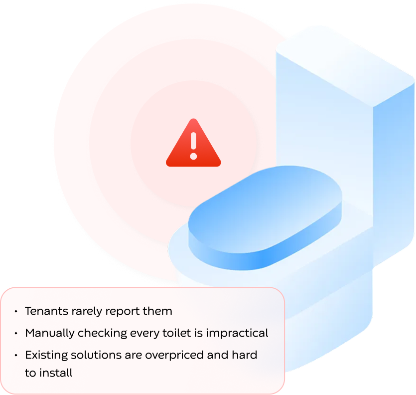 Leaking toilet with warning indicator